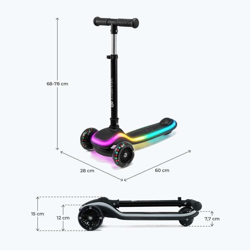 Trotinetă cu trei roți pentru copii Kinderkraft Raket black 2