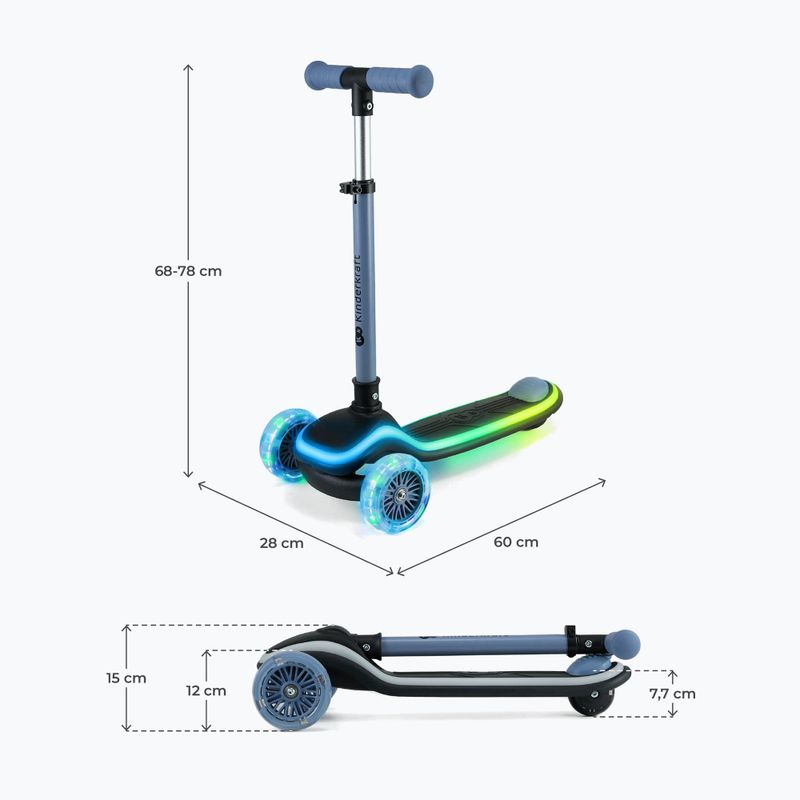 Trotinetă cu trei roți pentru copii Kinderkraft Raket blue 2