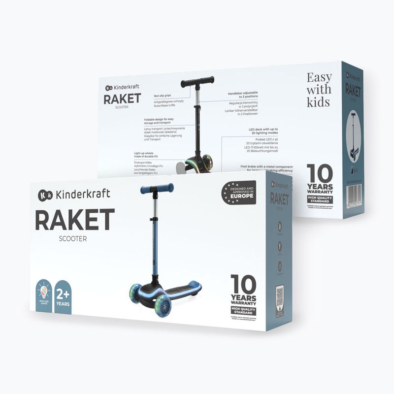 Trotinetă cu trei roți pentru copii Kinderkraft Raket blue 8