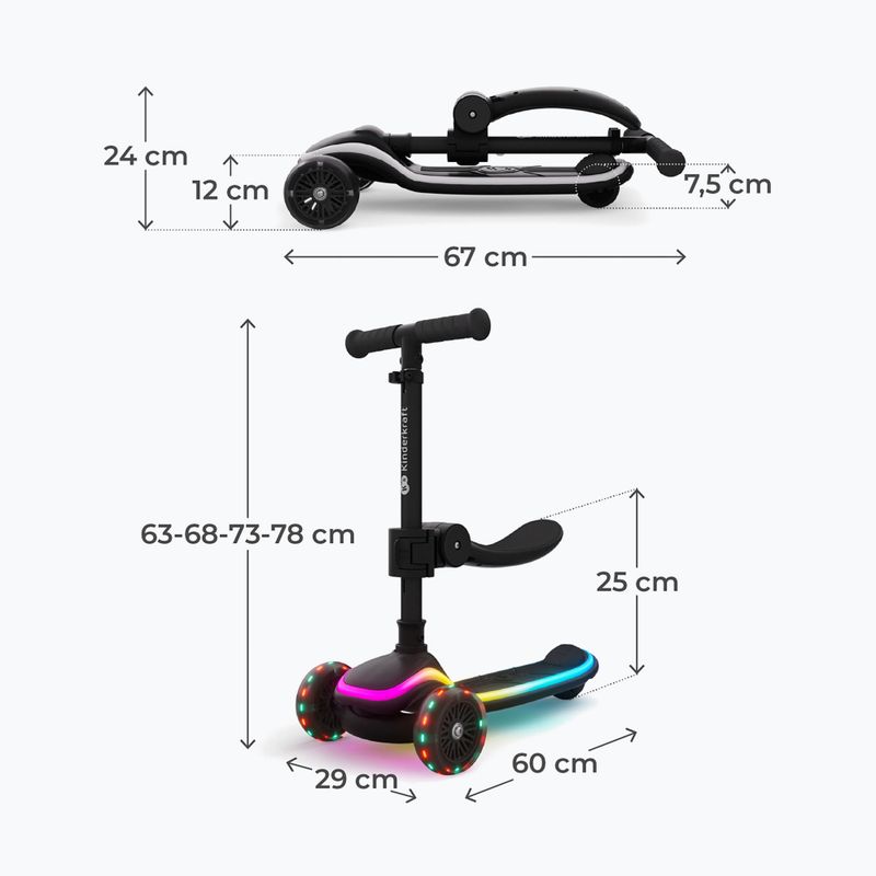 Trotinetă cu trei roți pentru copii Kinderkraft Raket Up black 2