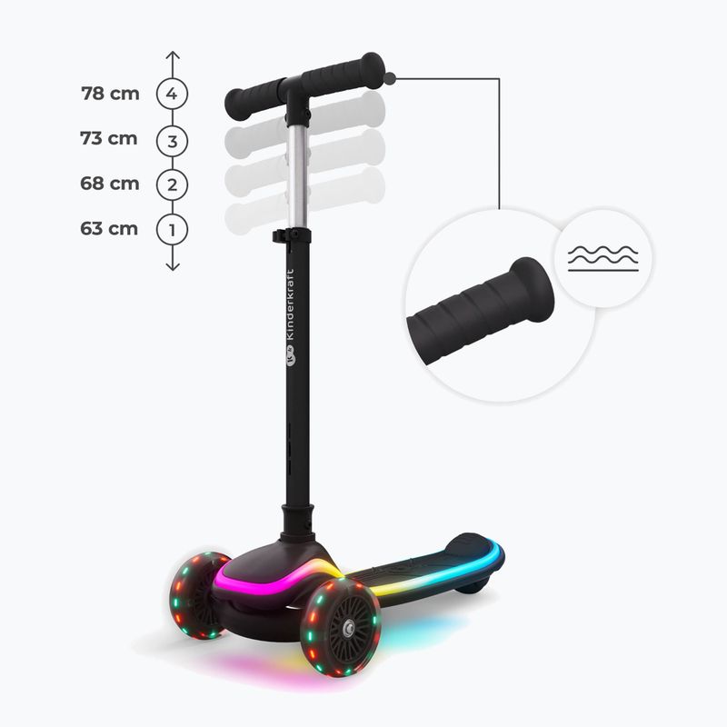 Trotinetă cu trei roți pentru copii Kinderkraft Raket Up black 12