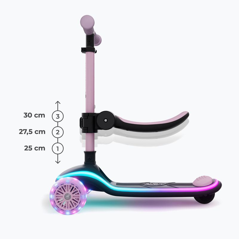 Trotinetă cu trei roți pentru copii Kinderkraft Raket Up pink 12