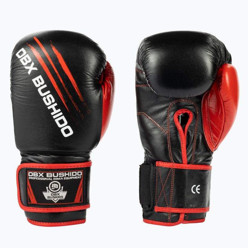 Mănuși din piele Bushido sparring Training, negru, ARB-415 14oz 3