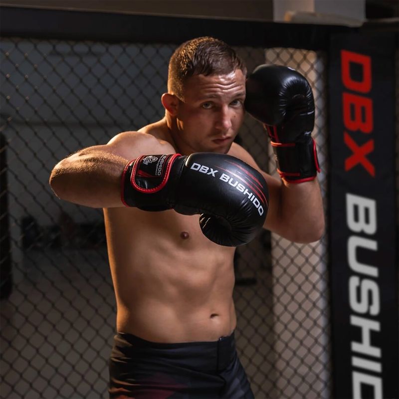 Mănuși din piele Bushido sparring Training, negru, ARB-415 14oz 19