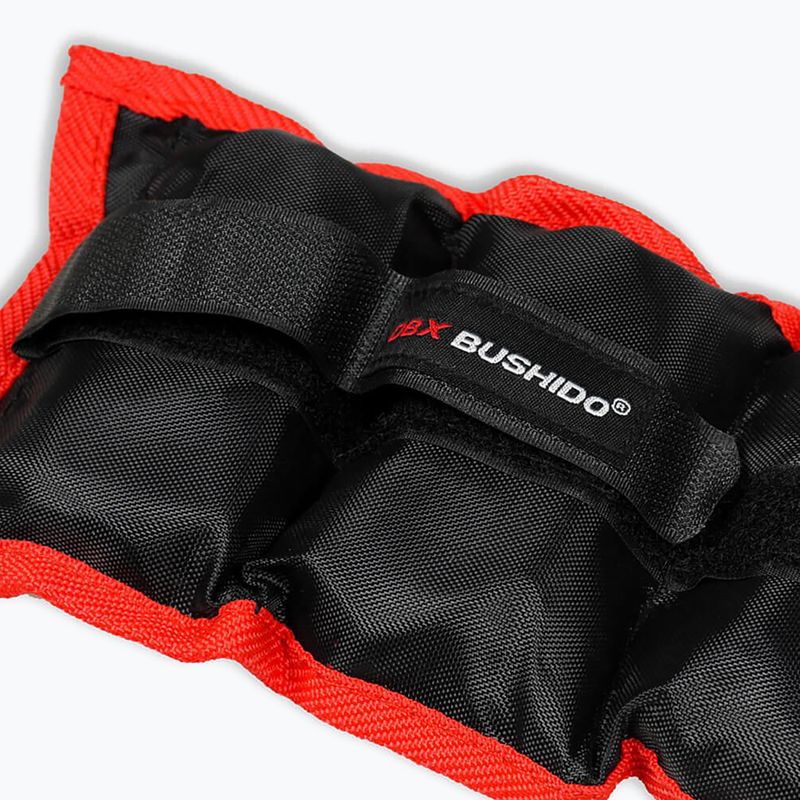 Bushido gleznă și încheietura mâinii greutăți 2x1 kg negru/roșu OB1 4