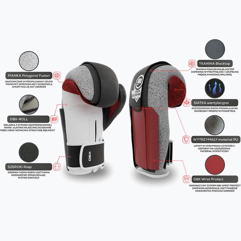 Mănuși de box BDX BUSHIDO B-3W negru/alb