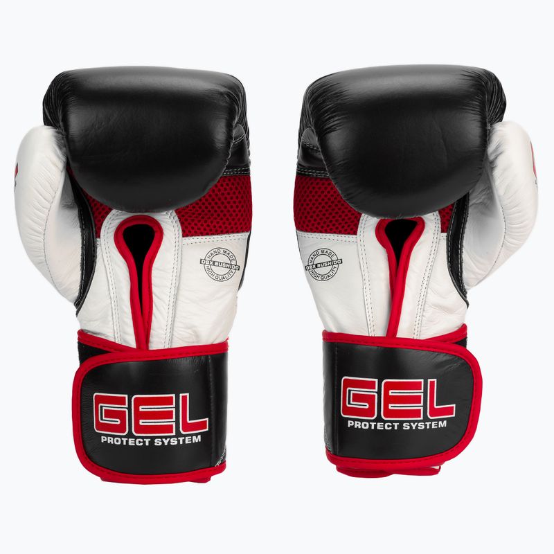 Mănuși de box cu gel din piele naturală Bushido, negru, B-2v11a-12oz 2