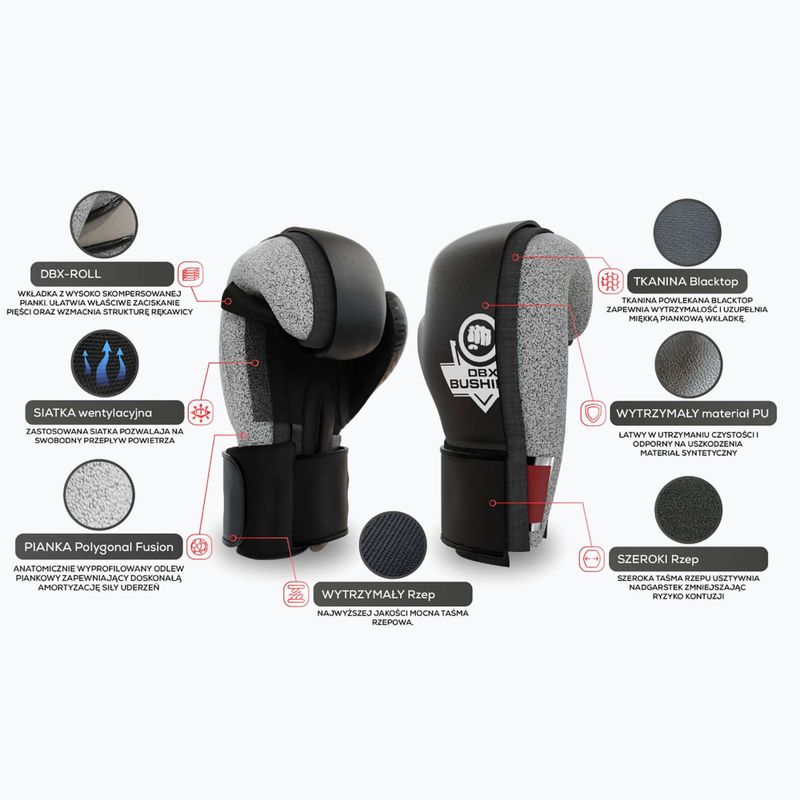 Mănuși de antrenament cu sistem Active Clima pentru box Bushido, negru, B-2v12-14oz 8