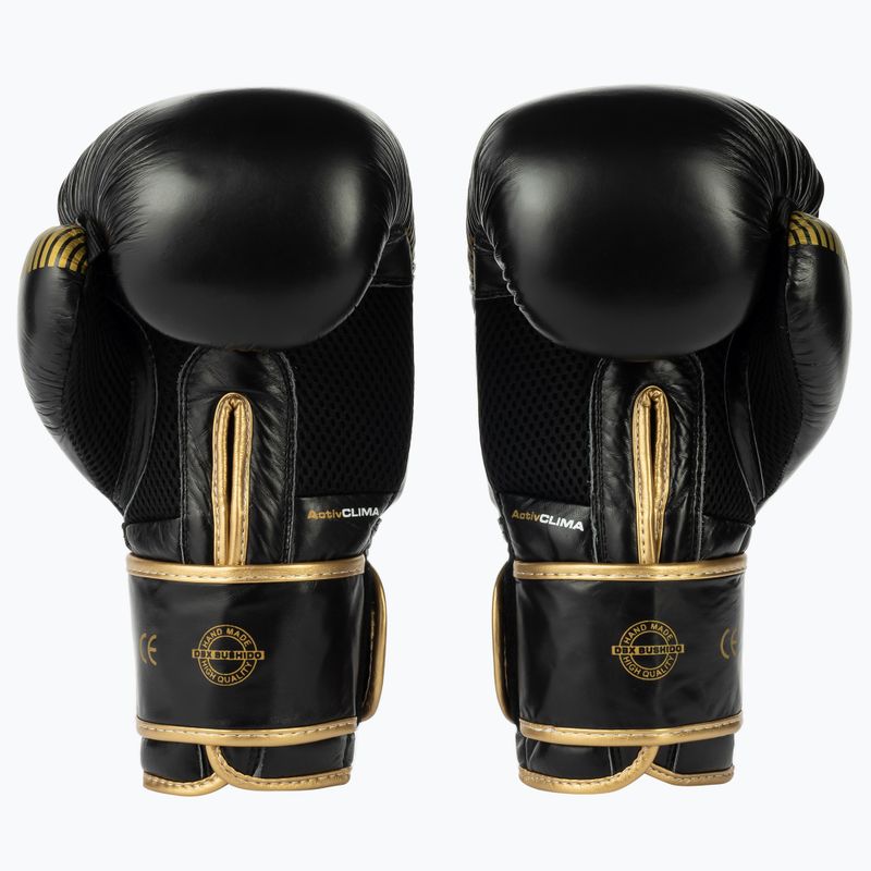Mănuși de box din piele naturală Bushido, negru, B-2v13-10oz 2