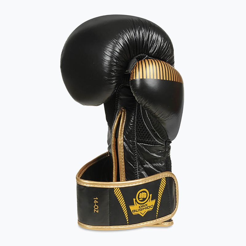 Mănuși de box din piele naturală Bushido, negru, B-2v13-10oz 10