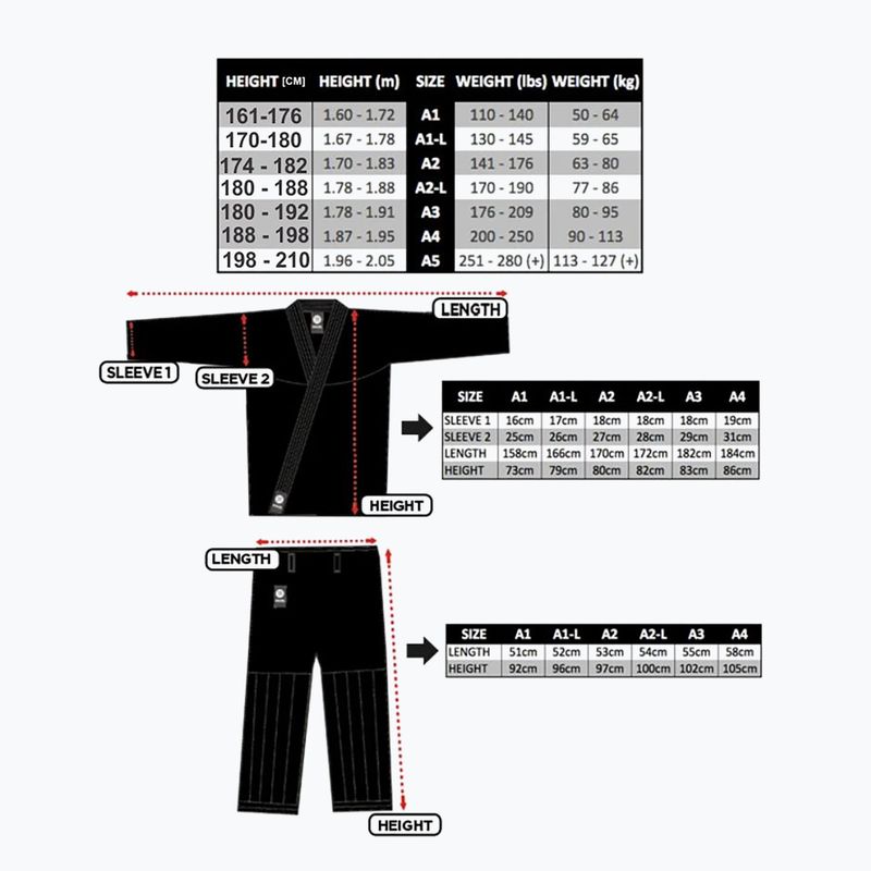 Bushido Gi Elite BJJ Kimono de antrenament BJJ + centură negru DBX-BJJ-2-A2 15