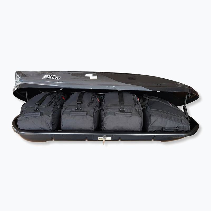 Set de genți pentru cutia de acoperiș KJUST Interpack Tornado 6.6 4 buc. negru