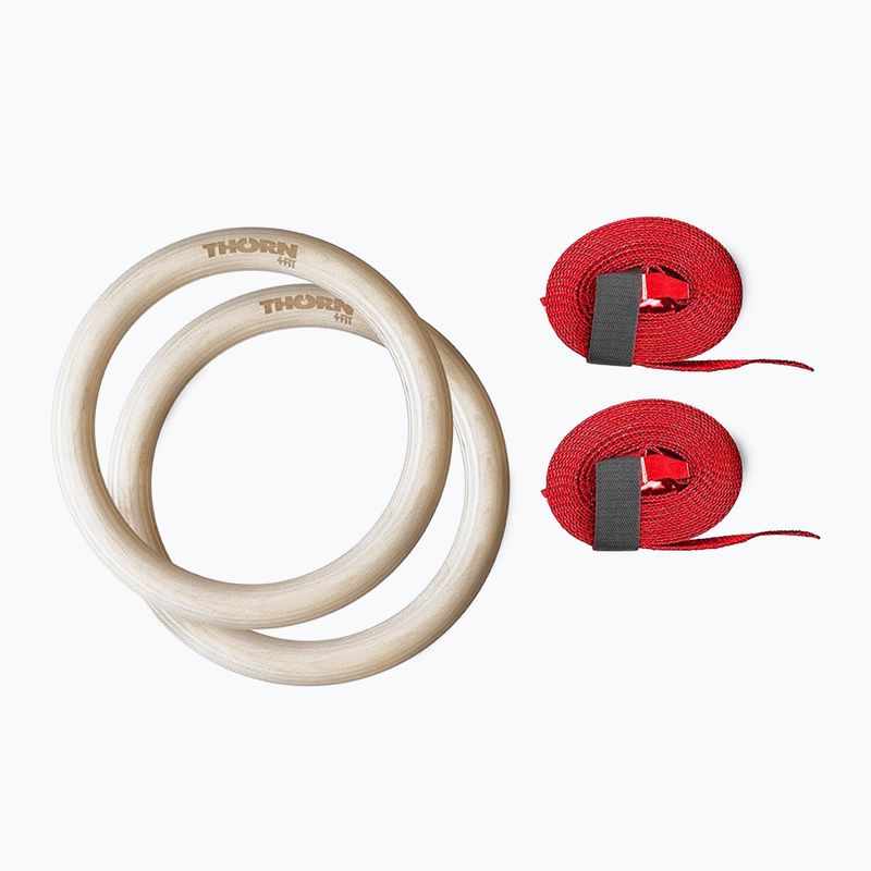 Roți de gimnastică din lemn cu curele THORN+FIT 504533