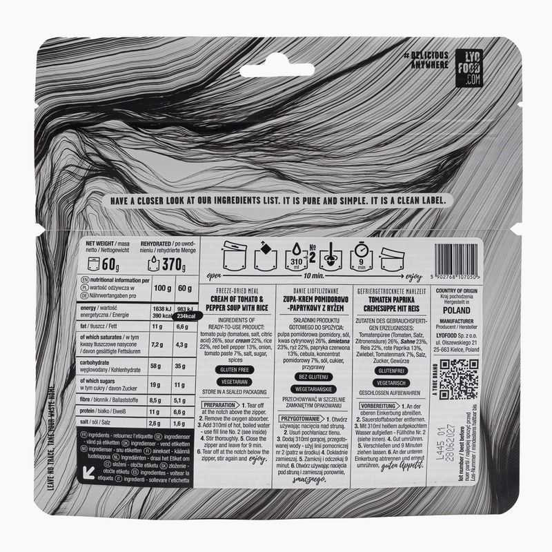 Alimente liofilizate LYOFOOD Supă cremă de roșii și piper LF-7050 2