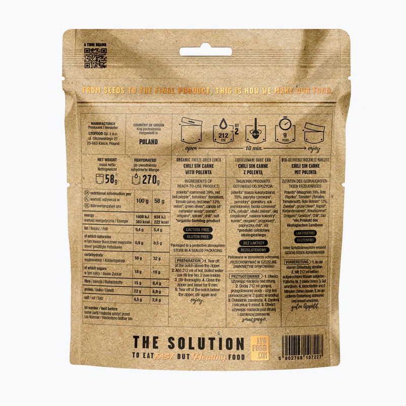 Alimente liofilizate LYOFOOD Eko Chili sin Negru 270 g 3
