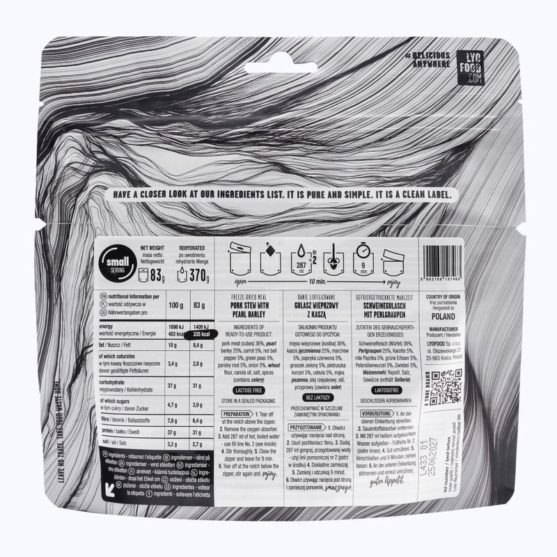 Alimente liofilizate LYOFOOD Tocăniță de porc cu griș LF-7463 2