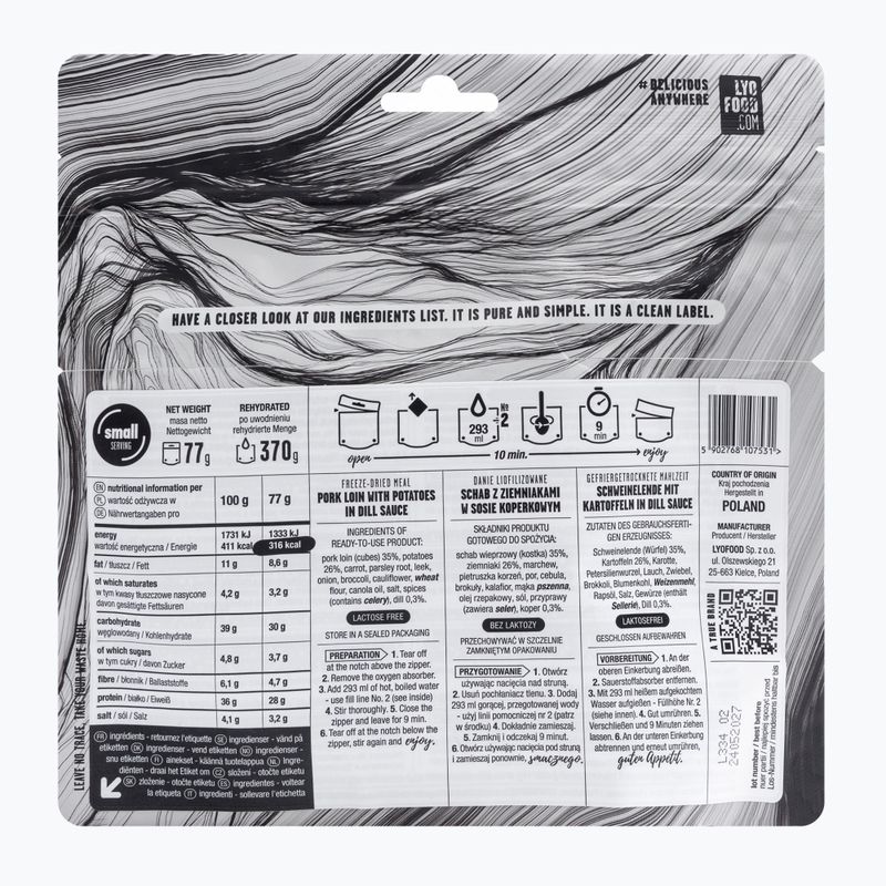 Alimente liofilizate LYOFOOD Carne de porc în sos de mărar LF-7531 2