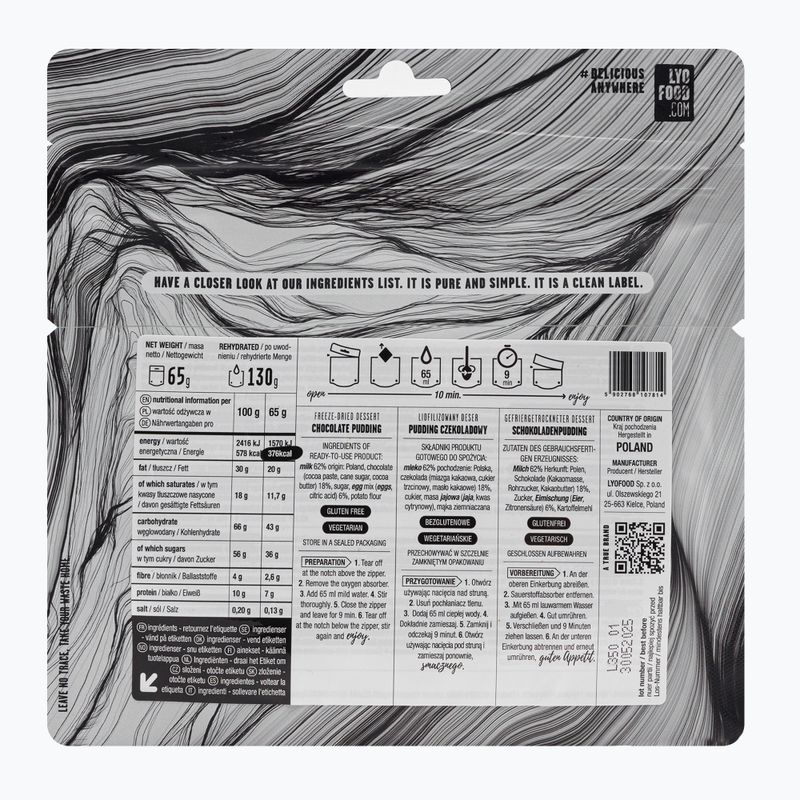 Alimente liofilizate LYOFOOD Budincă de ciocolată LF-7814 2