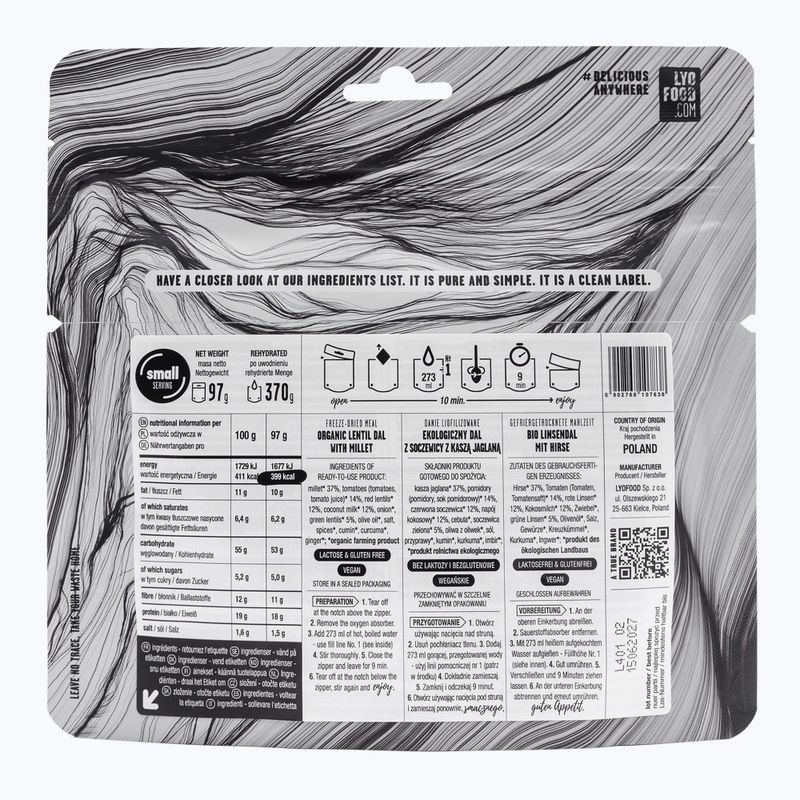 Alimente liofilizate LYOFOOD EKO Dal de linte cu crupe de mei LF-7838 2