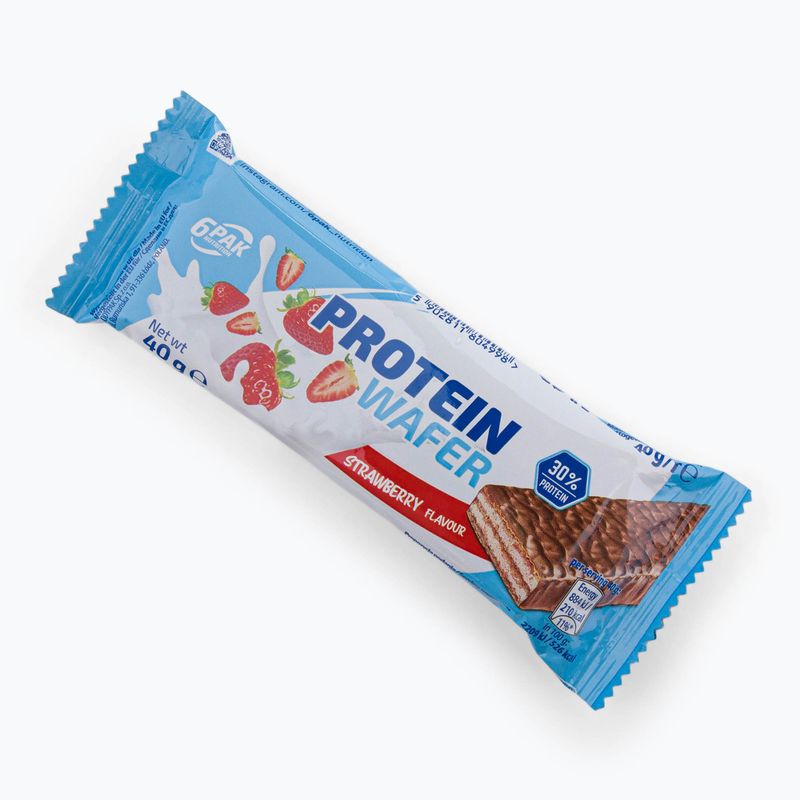 Baton proteic 6PAK Protein Wafer 40g căpșuni PAK/073