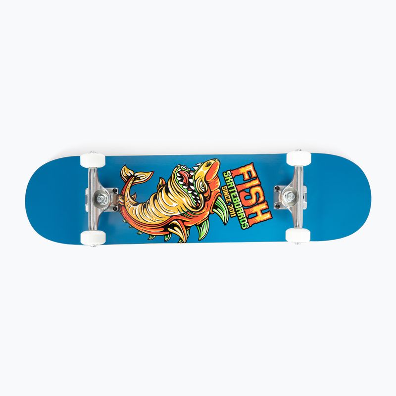 Fish Skateboards Zack Skateboard clasic pentru începători 8.0' albastru SKATE-ZAC-SIL-WHI 4