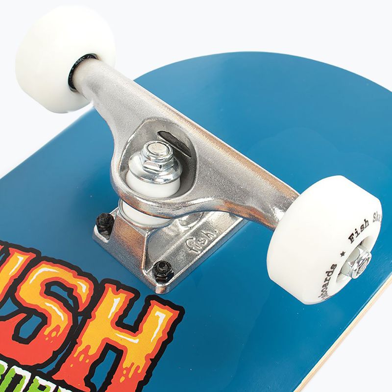 Fish Skateboards Zack Skateboard clasic pentru începători 8.0' albastru SKATE-ZAC-SIL-WHI 9