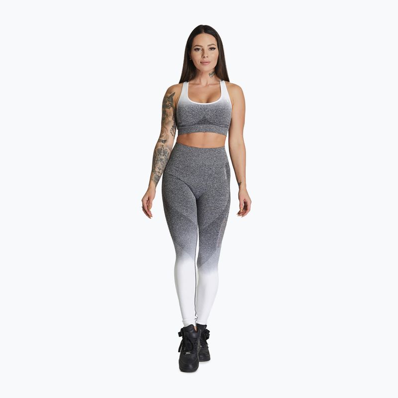 Sutien de fitness Carpatree Phase Seamless gri=alb CP-PSB-GW 2