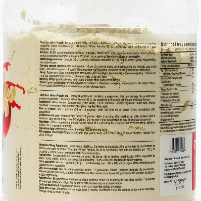 Proteină din zer 7Nutrition Protein 80 ciocolată albă cu căpșuni 7Nu000315 2