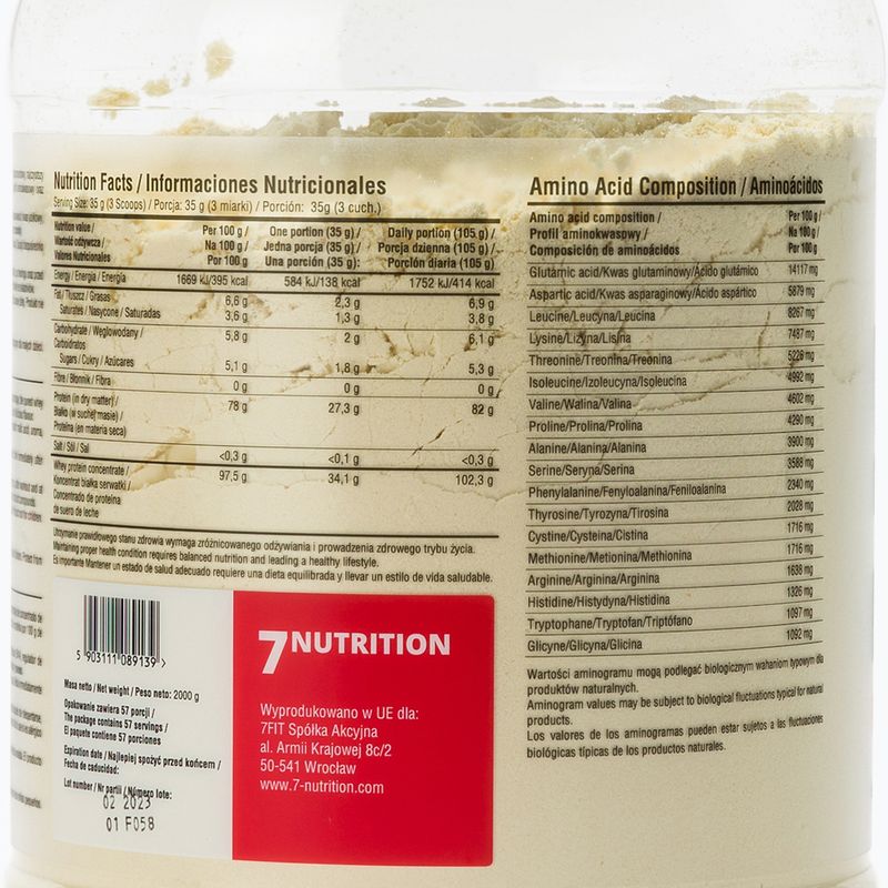 Proteină din zer 7Nutrition Protein 80 ciocolată albă cu căpșuni 7Nu000315 3