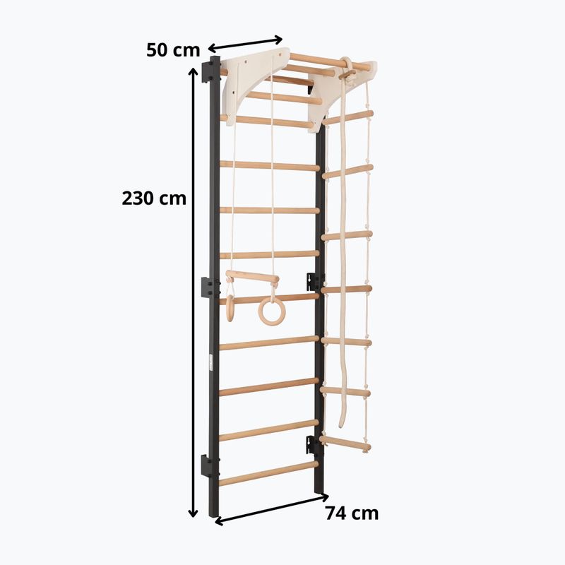 Scară de gimnastică RINAGYM Steel Kom 2 graphit/white 14