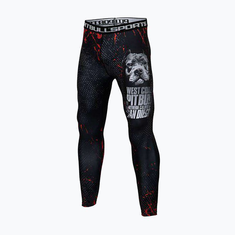 Jambiere pentru bărbați Pitbull West Coast Compr Pants Blood Dog black