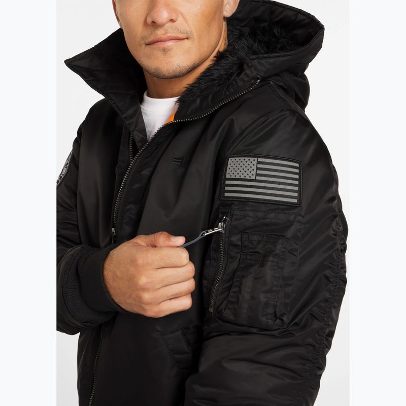 Geacă pentru bărbați Pitbull Sherpa Hooded Bomber black 6
