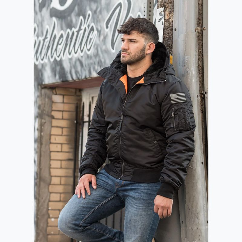 Geacă pentru bărbați Pitbull Sherpa Hooded Bomber black 16