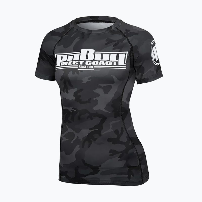 Rashguard pentru femei Pitbull West Coast Rash T-S All black camo
