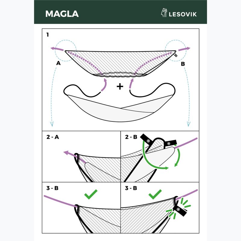 Plasă de țânțari pentru hamac Lesovik Magla 330 black 2