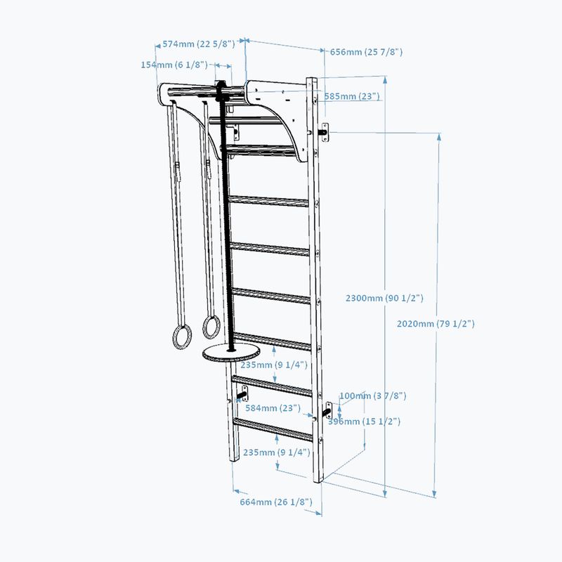 BenchK scara de gimnastică albă BK-211W+A204 3