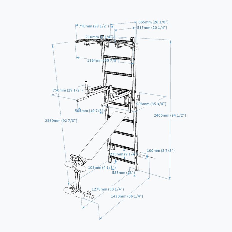 BenchK scara de gimnastică albă BK-723W 2