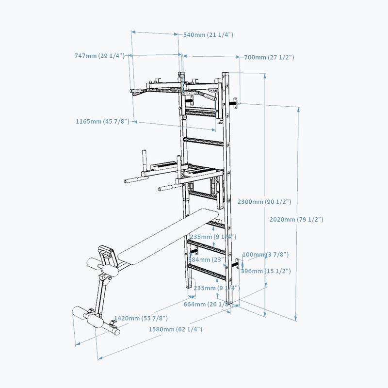 BenchK scara de gimnastică albă BK-233W 4