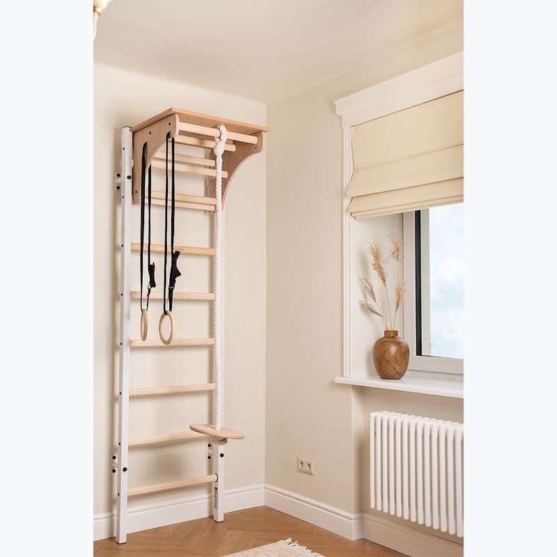 Scară de gimnastică BenchK 212W+A204 white matte/oak 9
