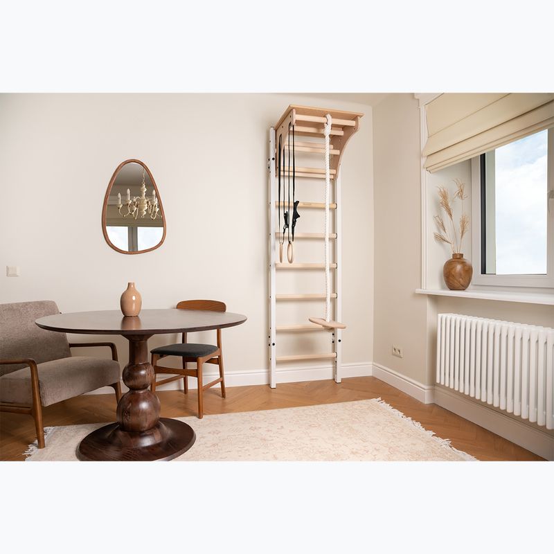 Scară de gimnastică BenchK 212W+A204 white matte/oak 11