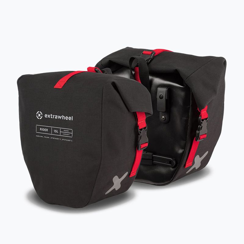 Genți de bicicletă Extrawheel Rider Premium 15L 2 buc. negre E0113