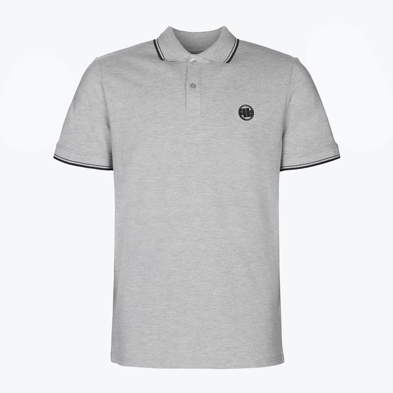 Tricou polo pentru bărbați Pitbull West Coast Polo Slim Stripes grey/melange