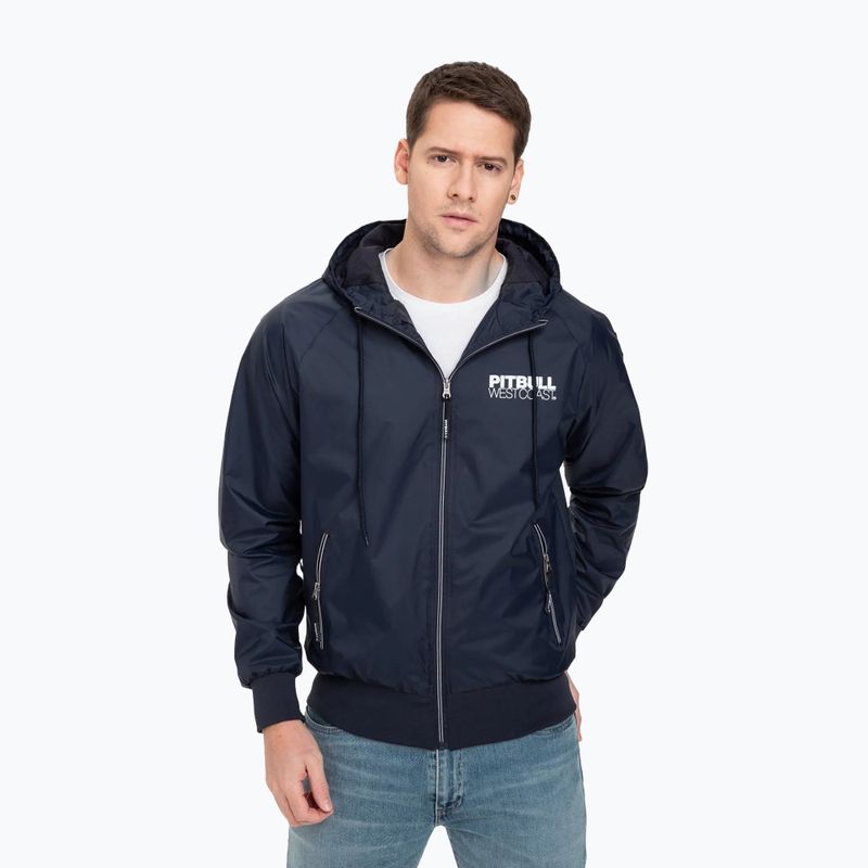 Bărbați Pitbull West Coast Athletic Athletic cu glugă jachetă din nailon cu glugă Dark Navy