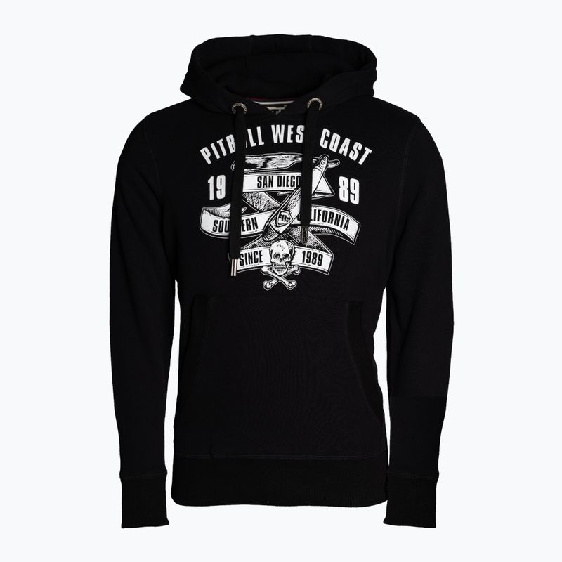 Hanorac pentru bărbați Pitbull West Coast Hooded Oldschool Razor black
