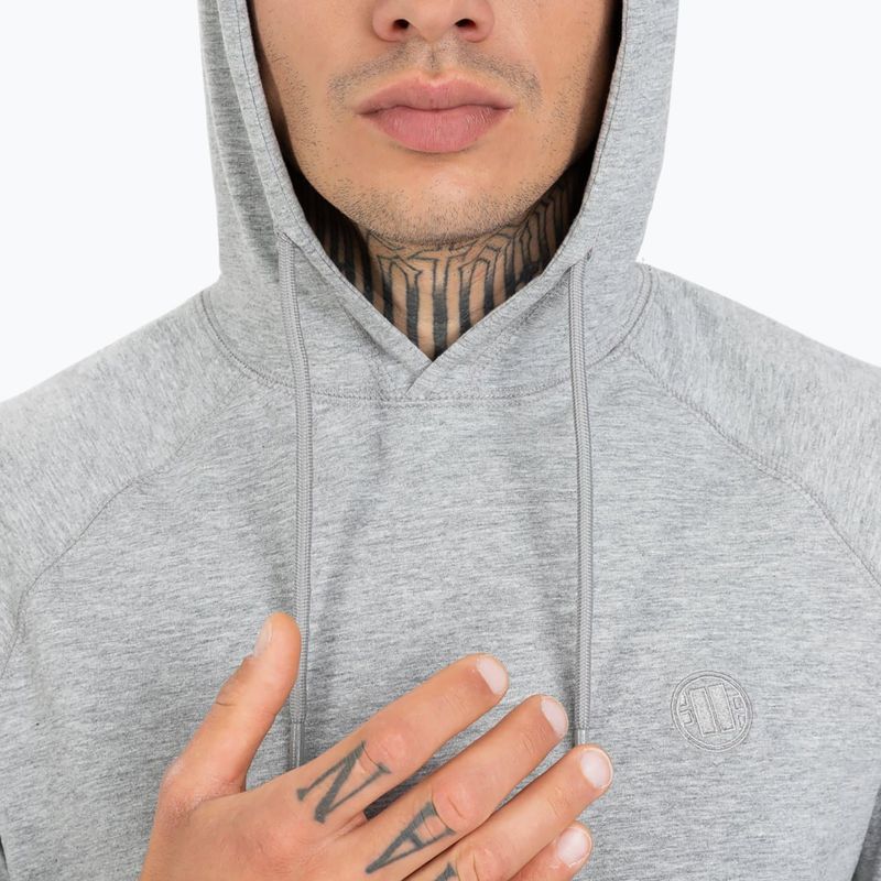 Hanorac pentru bărbați Pitbull West Coast Hooded Small Logo Spandex 210 grey 5