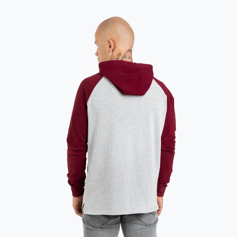 Hanorac pentru bărbați Pitbull West Coast Hooded Small Logo grey/burgundy 2