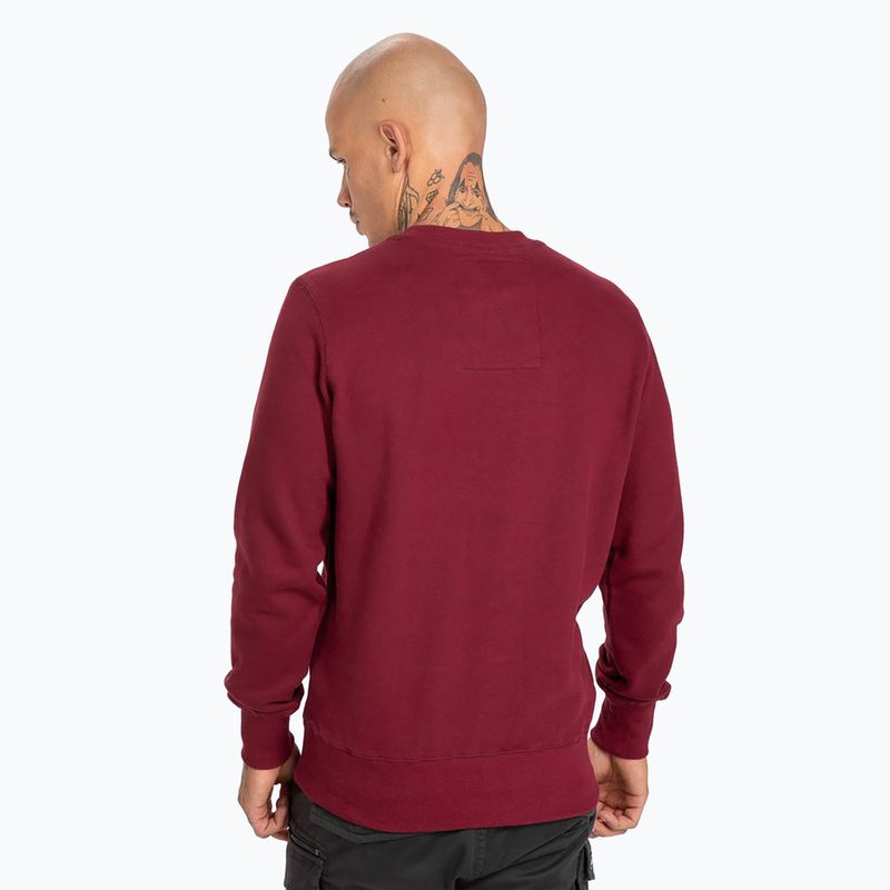 Hanorac pentru bărbați Pitbull West Coast Crewneck Classic Logo burgundy 3