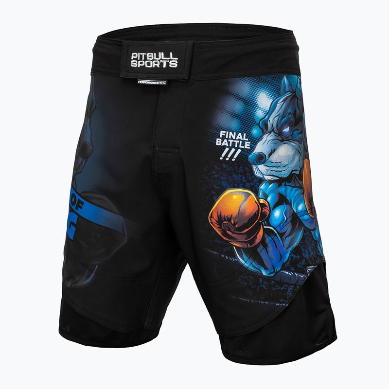 Pantaloni scurți de grappling pentru bărbați Pitbull West Coast Grappling Master Of Boxing black 9