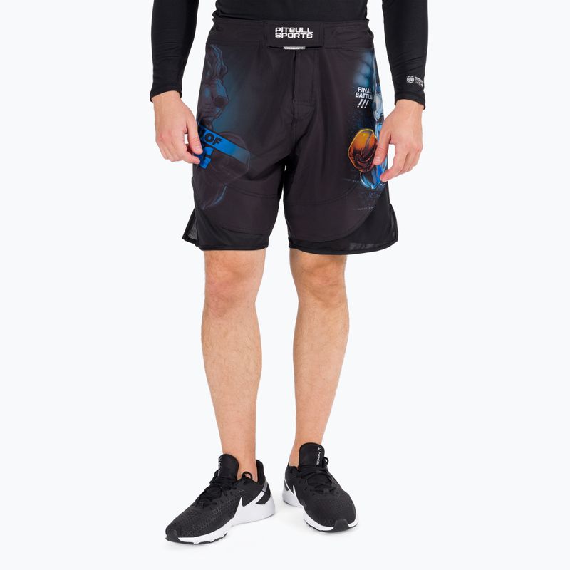 Pantaloni scurți de grappling pentru bărbați Pitbull West Coast Grappling Master Of Boxing black 2