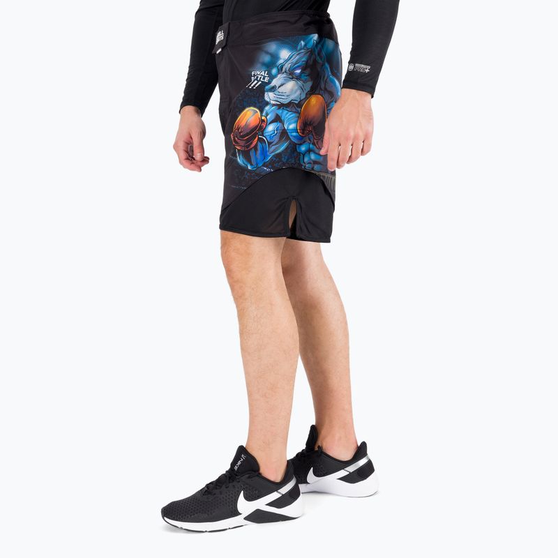 Pantaloni scurți de grappling pentru bărbați Pitbull West Coast Grappling Master Of Boxing black